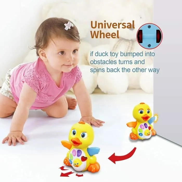 Jouets Musicaux Bébé 6 9 12 Mois Jouet Musical Bébé Canard Jouet Bébé Interactif d'apprentissage ouet d'activité Bébé Rampant-3