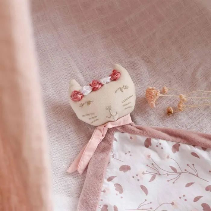 Doudou plat - TROIS KILOS SEPT - Chat - Rose - 26 x 26 cm - Bébé fille-2