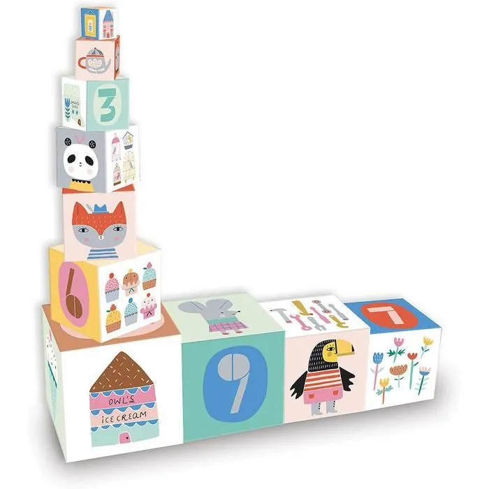 Cubes gigognes Vilac Suzy Ultman - Numérotés de 1 à 10 - Enfant - Bleu-1