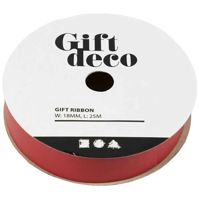 Ruban Bolduc - Non spécifié - 18 mm - 25 m - Rouge Mate - Mixte - Emballage Cadeau-0
