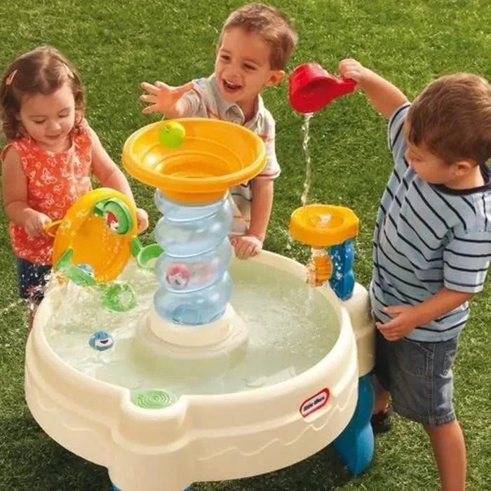 Table de Jeux d'Eau Bleue - LITTLE TIKES - Table d'Eau Spirale - PVC - Roues hydrauliques-1