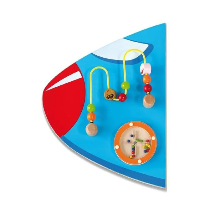 Viga Toys jeu mural avion junior 180 cm bois bleu 5 pièces-1