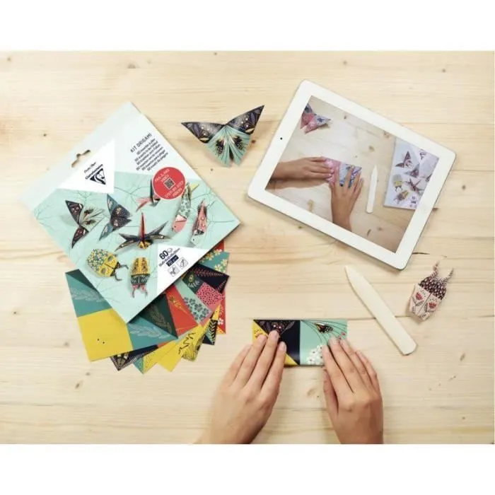 Pochette de 60 feuilles Origami insectes - Marque - 3 formats - Pour enfants dès 8 ans-1