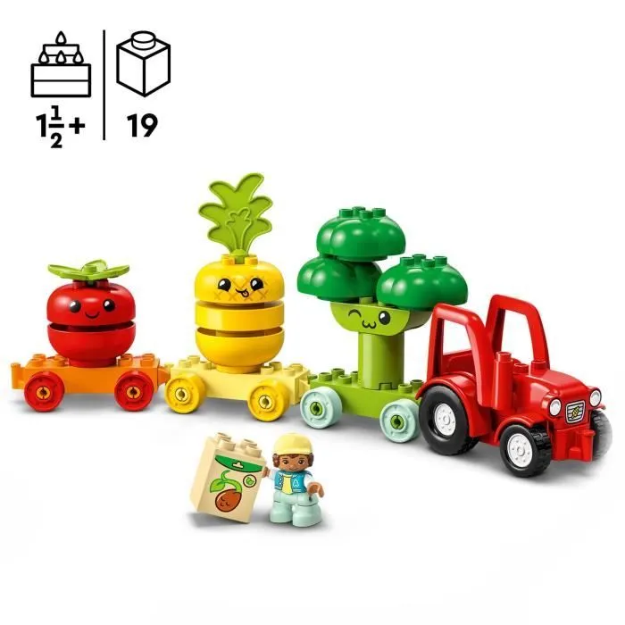 LEGO® DUPLO My First 10982 Le Tracteur des Fruits et Légumes, Jouet à Empiler et à Trier-2