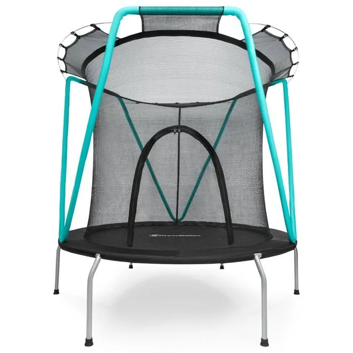 Trampoline enfant avec filet de sécurité- Ø 167cm Zippée-Trampoline enfant 3-8 ans acier galvanisé- intérieur- extérieur, max 25 kg-0