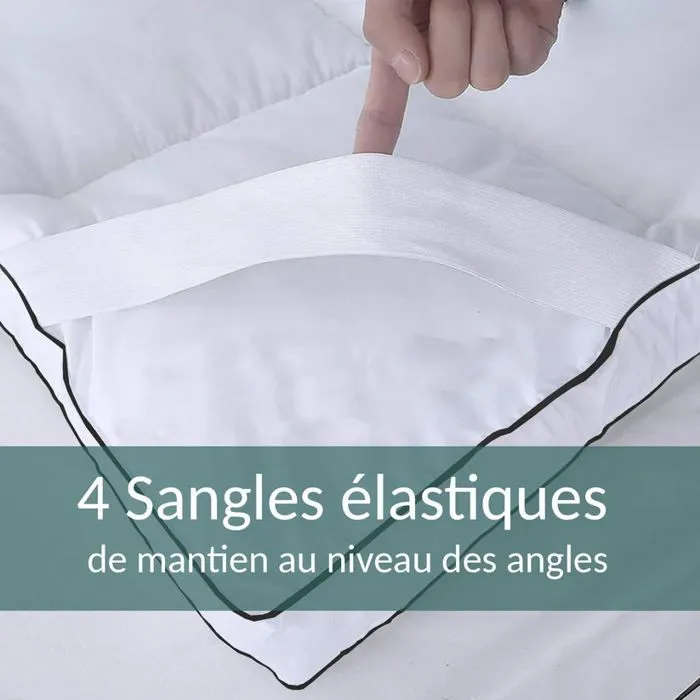 Surmatelas Plumes 90x190 by Sampur | 100% Plumes de Canard | Mi-Ferme et Moelleux | Épaisseur 8 cm-3