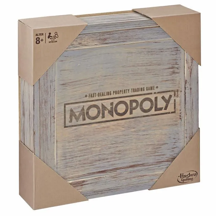 Monopoly - C2320800 - Rustic, edition speciale en bois, le classique des jeux de societe, exclusif a Amazon (allemand)-3
