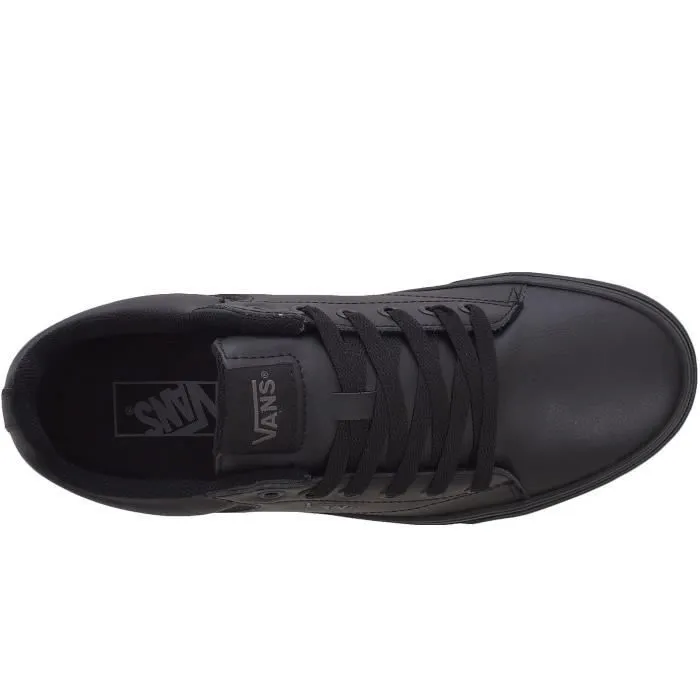Vans Seldan Garçon baskets École À lacets imitation cuir - noir-2
