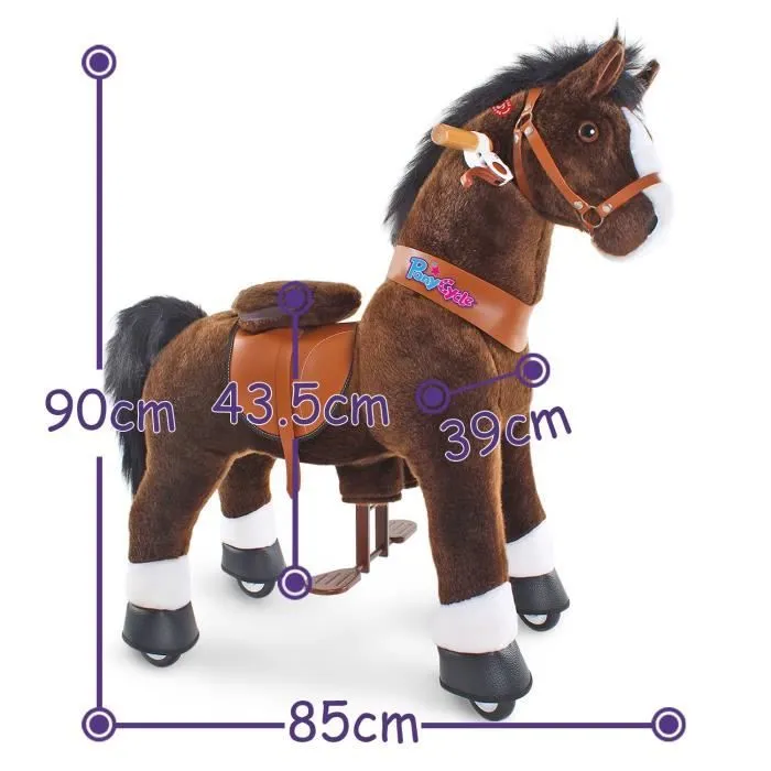 Trottinette 4 Roues pour Enfant 4~9ans - PonyCycle® - Marron - hauteur 90cm - max capacité 40kg - Cheval Trottinette à Pédale-3
