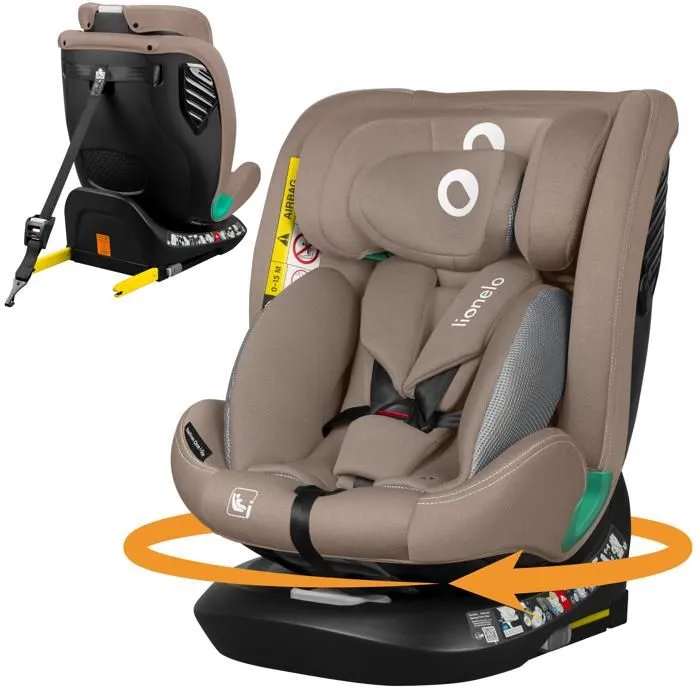 Siège-auto évolutif LIONELO Bastiaan One i-Size - Base pivotante 360° - 40-150 cm - 0 -36 kg - ISOFIX - Groupe 0+/1/2/3 - Beige-0