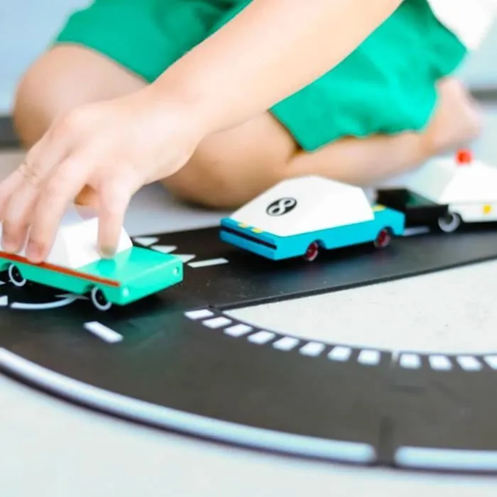 Petite voiture en bois Candylab Candycar - Blue Racer - Pour enfants et adultes-2