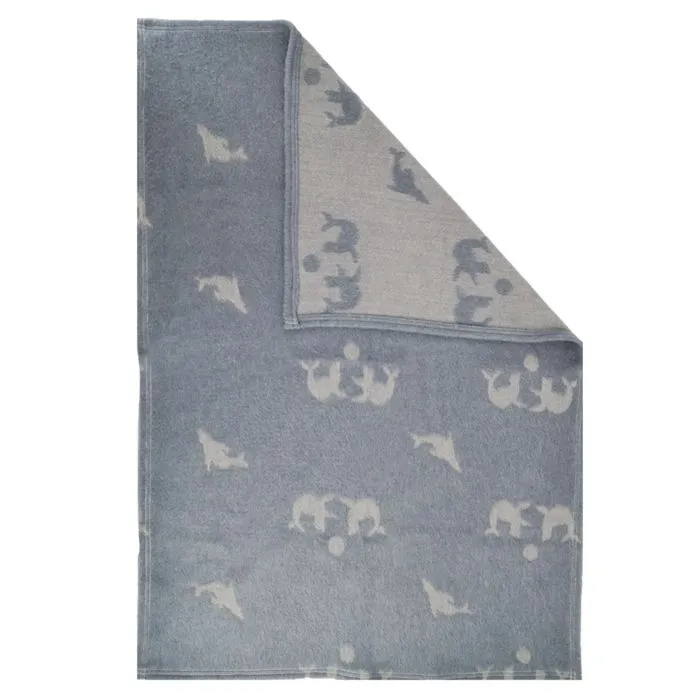 Couverture chaude pour enfant motif animaux marins Bleu gris 80x100 cm-0