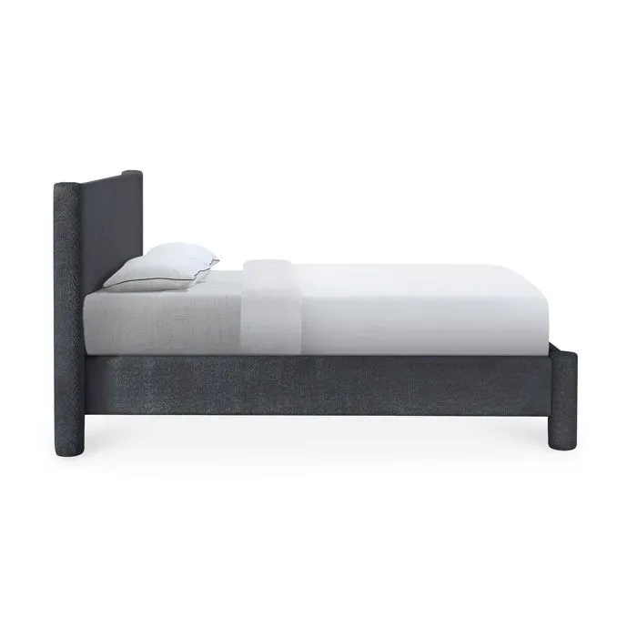 ALINA - Lit double effet peau de mouton anthracite 140x190 cm-3