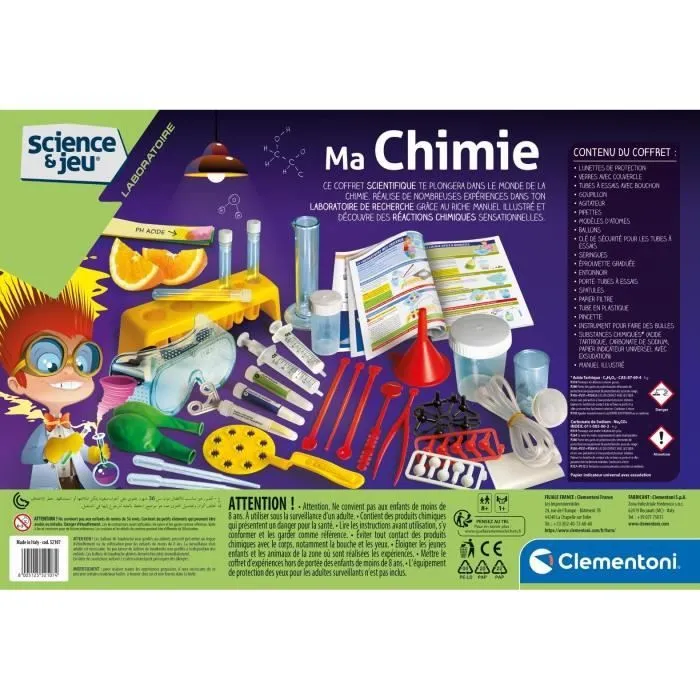 Clementoni - Science & Jeu - Ma chimie - Réalise plus de 170 expériences sans danger - A partir de 8 ans-3