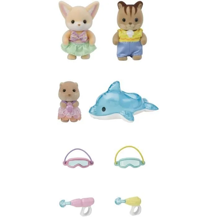 SYLVANIAN FAMILIES 5749 - Le trio des bébés à la piscine-4