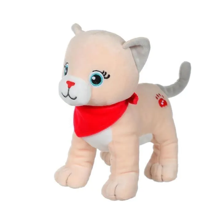 Gipsy Toys - Fun kitties Sonores - 17 cm - Beige Foulard Rouge-0