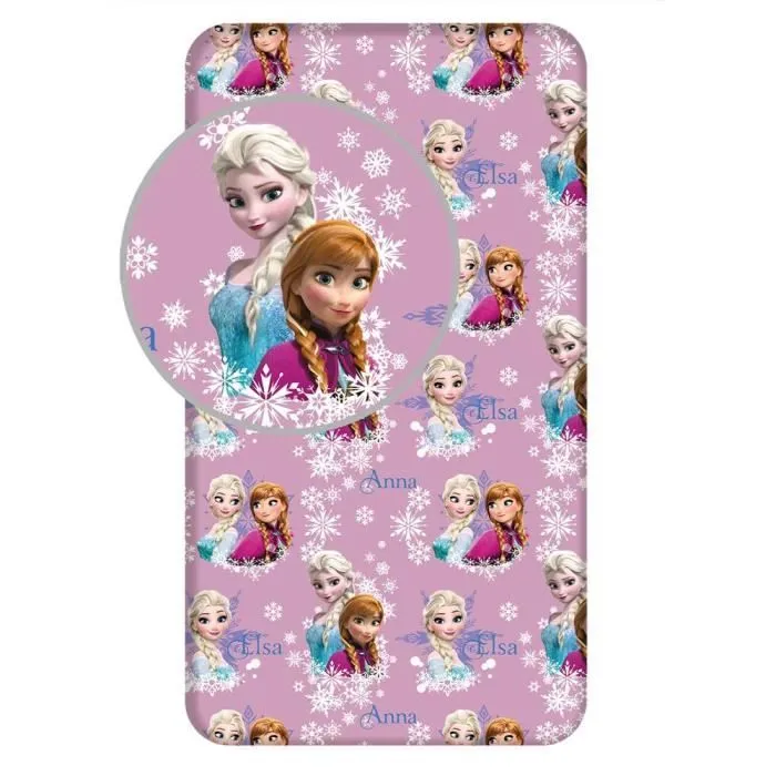 Drap housse - FROZEN - Reine des neiges - 90x200 cm - 100% Coton - Lavable-0