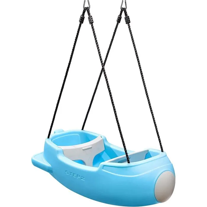Balançoire pour enfants - STEP2 Rocket Swing For Two - Bleue et grise - Pour utilisation en extérieur-1