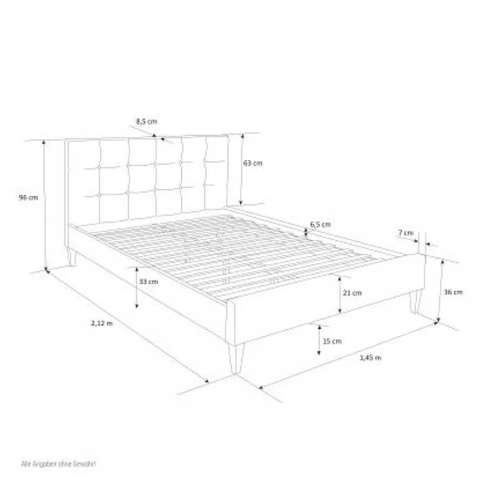 Lit capitonné avec matelas-1
