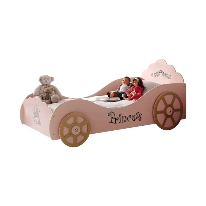 Lit voiture enfant - VIPACK - Princess Pinky - 90 x 200 cm - Rose - Style Scandinave-0