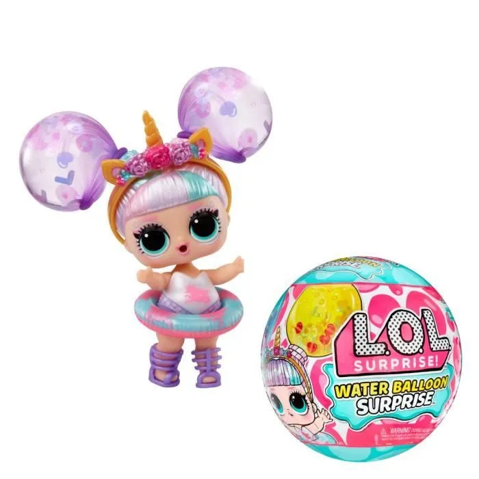 L.O.L. Surprise Water Balloon - Mini poupée 7,5cm - Coiffure ballon d'eau avec paillettes - 3 paires de ballons incluses-0