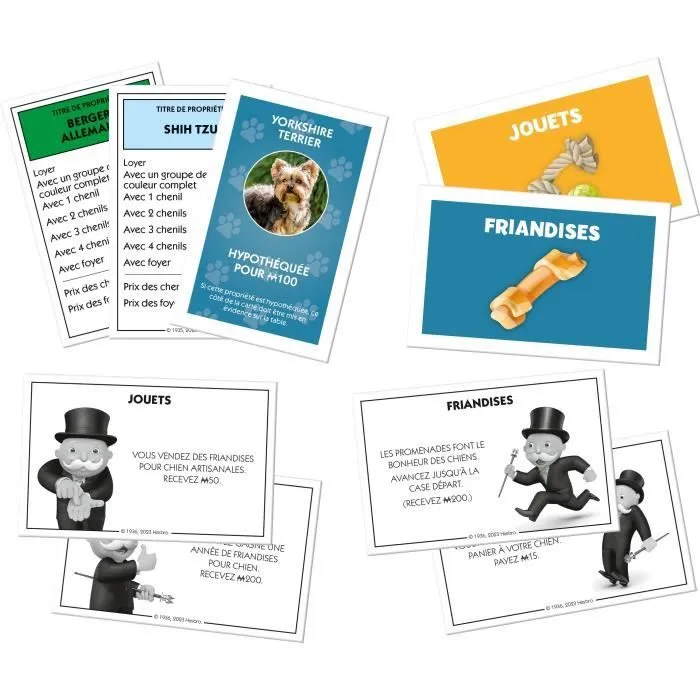 Monopoly Chiens Jeu de société, Monopoly mettant en vedette les chiens de différentes races, WINNING MOVES-5