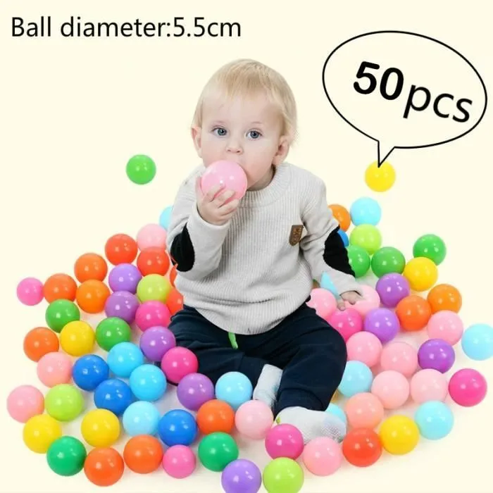 YOLISTAR 50 Pcs Boules/Balles d'océan colorées boule en plastique - boule jouet bébé - boule écologique 5.5cm