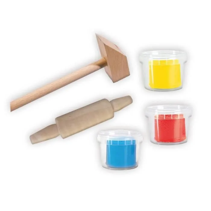 SES CREATIVE Pâte à modeler avec outils - 3 x 90 g-1