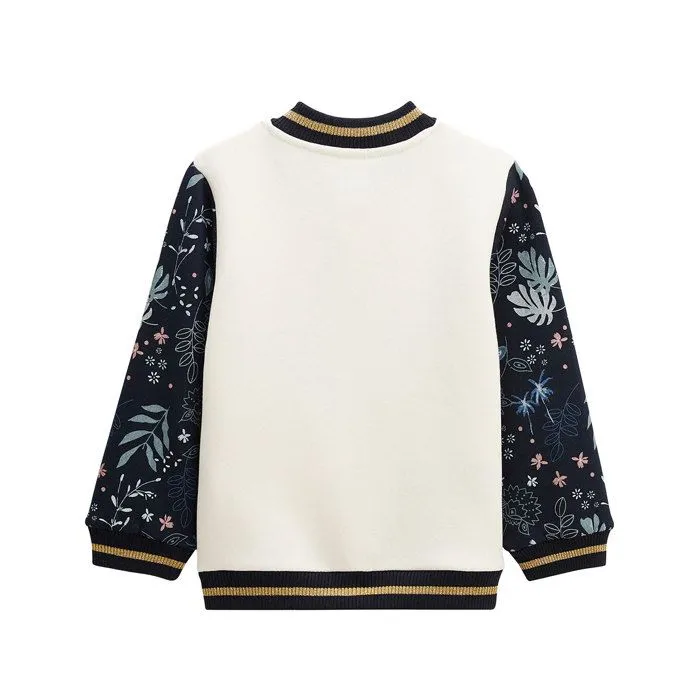 Veste teddy - Belle de Nuit - Fille - Molleton chaud - Détails dorés - Manches imprimées-1