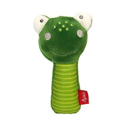 SIGIKID- GREIFLING FROSCH MIT SPIEGEL, RED STARS HOCHET, 42603, VERT-0