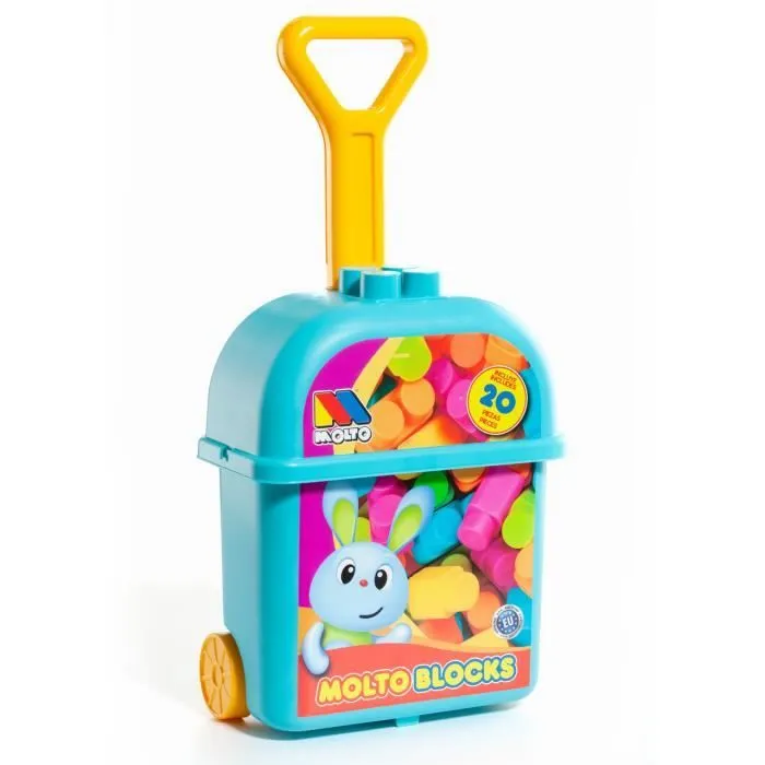 Chariot de Blocs - MOLTO - Chariot de Blocs Bleus Moltó - 20 pièces - Jouet pour enfants-0