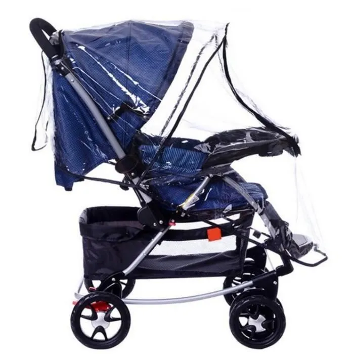 Habillage Imperméable Universel Poussette Protection Pluie et Vent pour Poussette-2