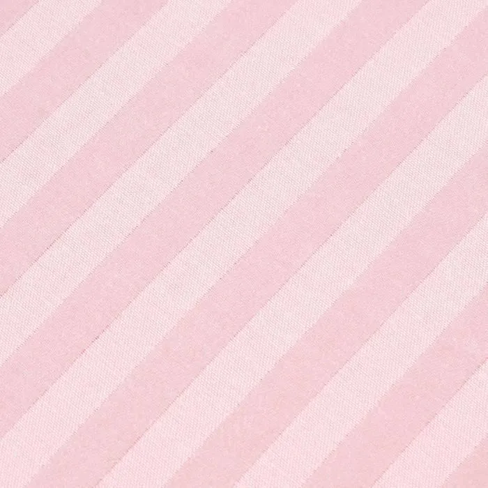 Drap plat rayé satin de coton égyptien 330 fils coloris rose 270 x 300 cm-3