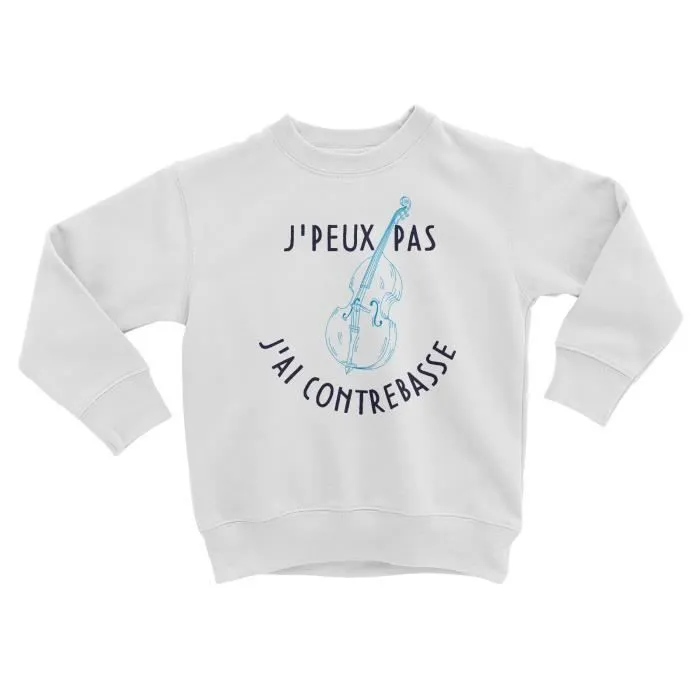 Sweatshirt Enfant J'Peux Pas J'ai Contrebasse Jazz Classique Musique Instrument-0