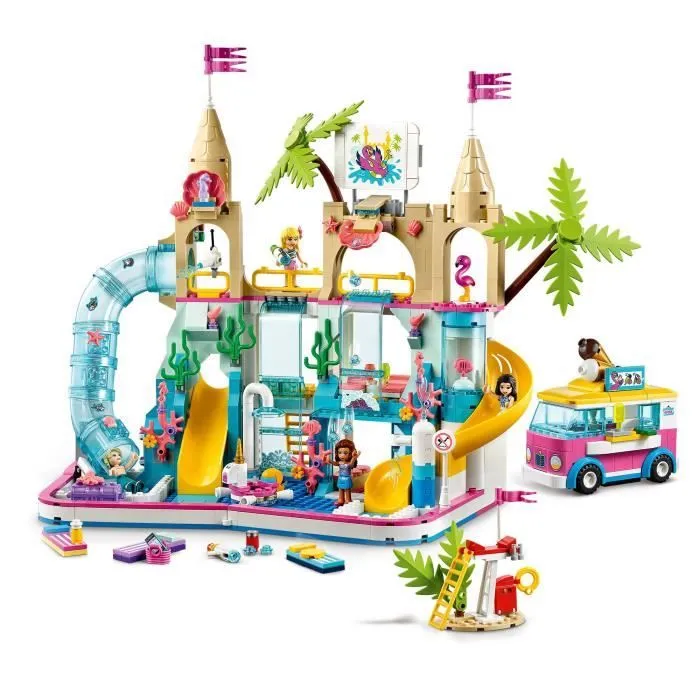 LEGO® Friends 41430 Le Parc Aquatique Plaisirs d'été avec Mini Poupées Emma & Olivia, Jouet pour Filles et Garçons de 8 Ans et plus-1