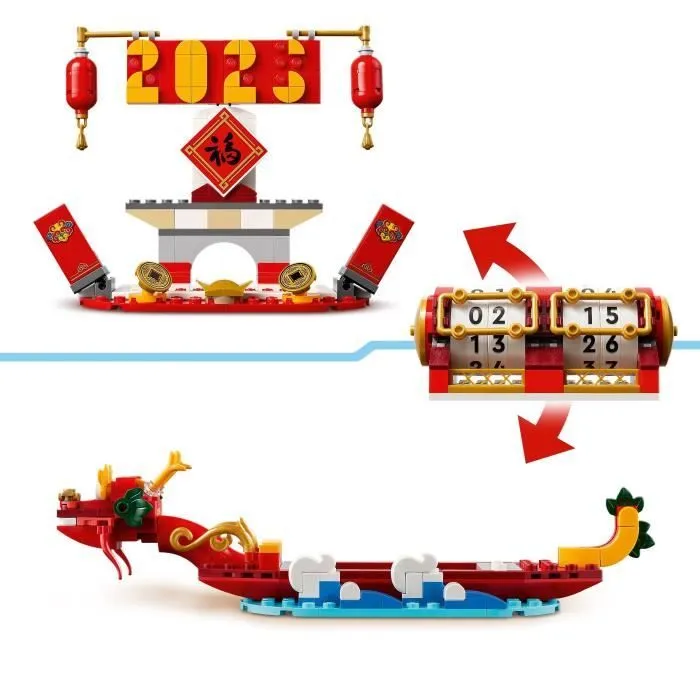 LEGO 40678 Le calendrier des fêtes - Idée cadeau et jouet 2-en-1 pour le Nouvel An lunaire-2