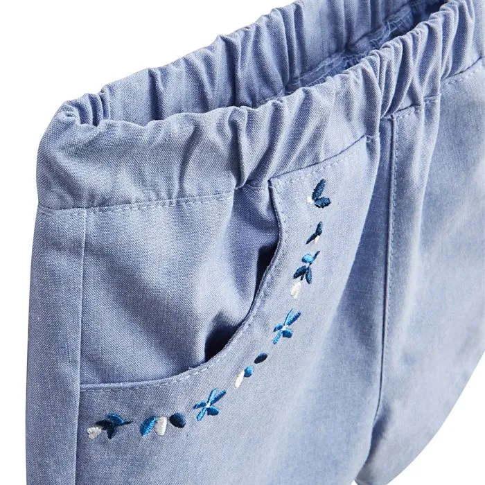 Short bébé - Océan d'amour - Bleu - 100% coton - Taille élastiquée - Fille-2