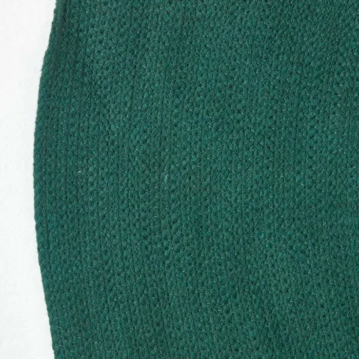 Tapis rond tissé à plat en coton Vert anglais, 120 cm-2