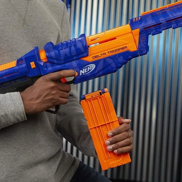 Pistolet à fléchettes - NERF - Elite Delta Trooper - Chargeur 12 fléchettes - 3 configurations possibles-3