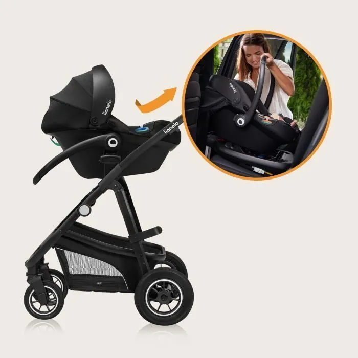 Poussette combinée 3en1 LIONELO Bianka -Jusqu'à 22Kg - Pack poussette, nacelle, siège auto, sac et accessoires - Beige-3