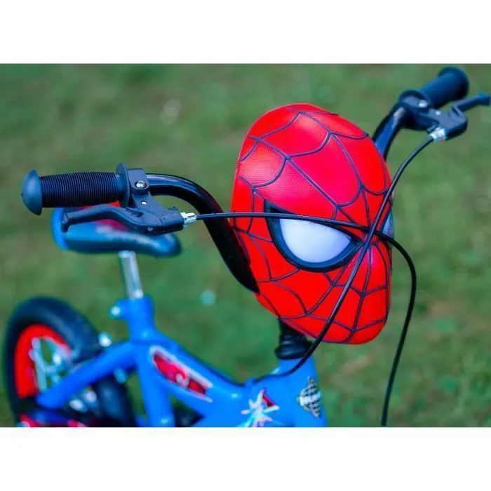 Vélo Enfant Marvel - Spiderman - Roues 14" - Age 4 à 6 ans - 2 Freins - Stabilisateurs - Garde-Boue - Bleu - Produit HUFFY-3