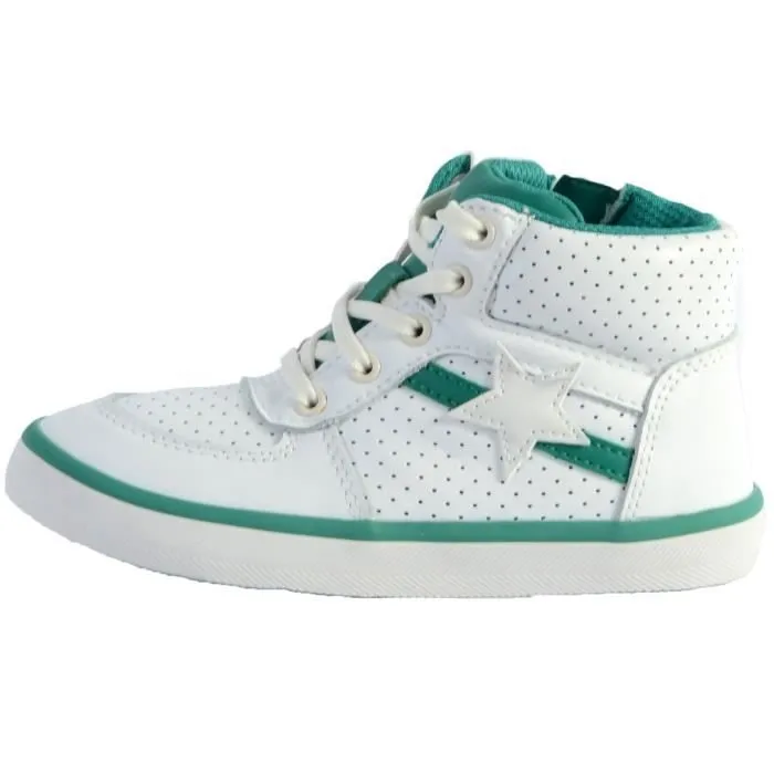 Basket Enfant - Clarks - City Flake K - Cuir/Synthétique - Blanc - Confort exceptionnel-0