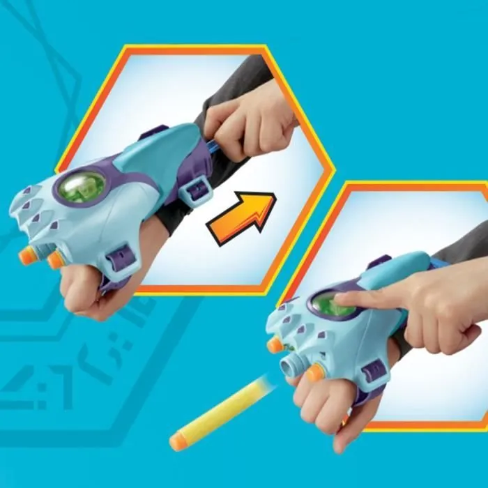 Nerf blaster de combat Cyber-Sleeve avec 3 fléchettes Nerf et cyber-épée, jouet de déguisement interactif, Transformers EarthSpark-2