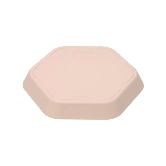 Assiette bébé Lässig Geo - rose poudré - Plastique biosourcé - Pour enfant-1