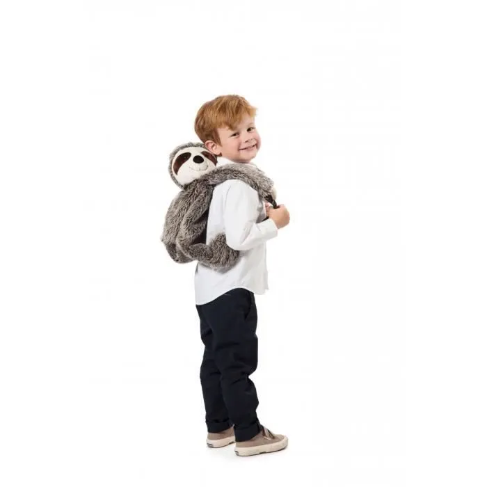 Sac à dos paresseux - BIBIB - pour bébé - gris et blanc-2