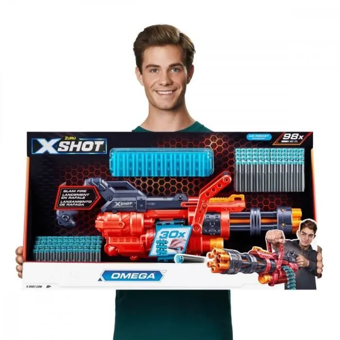 Jouet - ZURU X-SHOT - EXCEL OMEGA DARTBLASTER - Extérieur - Piles - Enfant - Mixte-1