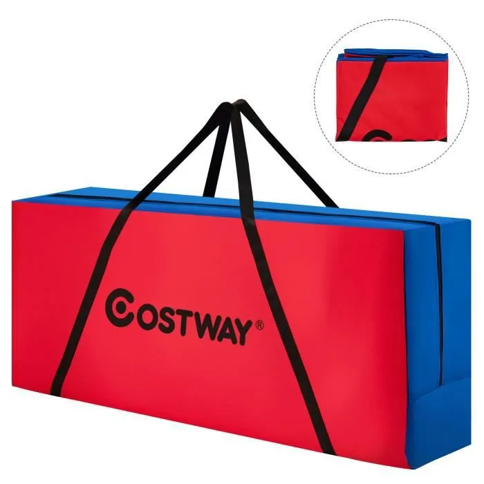 COSTWAY Sac de Rangement pour Jeux Puissance 4 Géant pour Enfant avec Poignée et Fermeture Éclair, 120 x 29 x 48 CM, Jeu Non Inclus-0