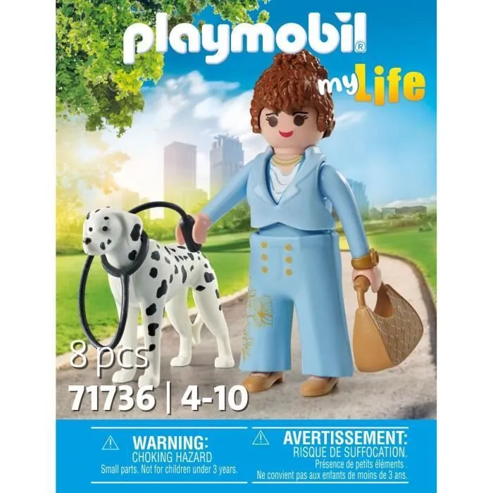PLAYMOBIL 71736 Femme d’affaire avec sac à main et son Dalmatien, My Life, 8 pièces, Dès 4 ans-4