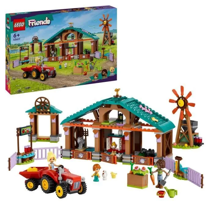 LEGO® 42617 Friends Le Refuge des Animaux de la Ferme, Jouet de Ferme avec 3 Figurines et 5 Animaux, plus un Tracteur-0