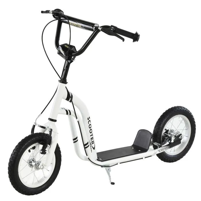 HOMCOM - trottinette - Métal - 120x58x95cm - Blanc-0
